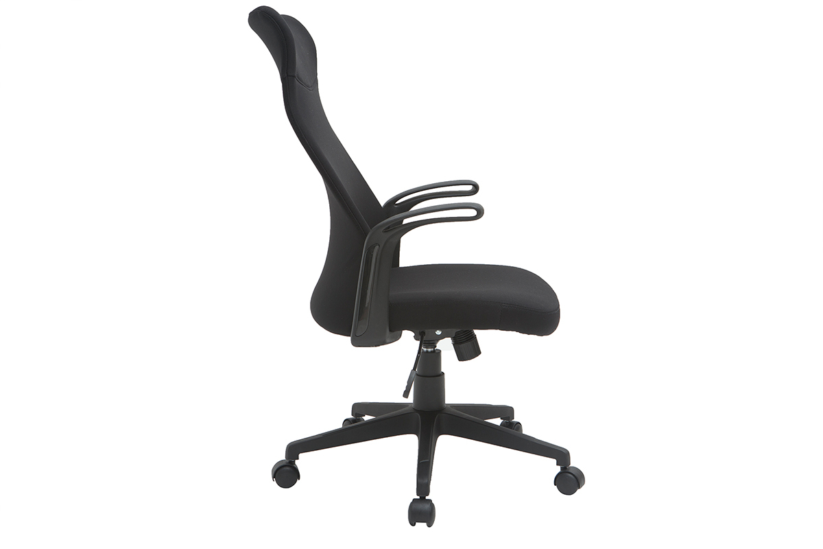 Fauteuil de bureau design tissu noir RISTER