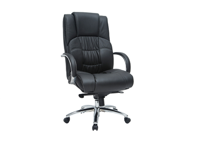 Fauteuil de bureau / direction en cuir noir Donatello - cuir de vache - Fauteuil de bureau / direction en cuir noir Donatello - cuir de vache
