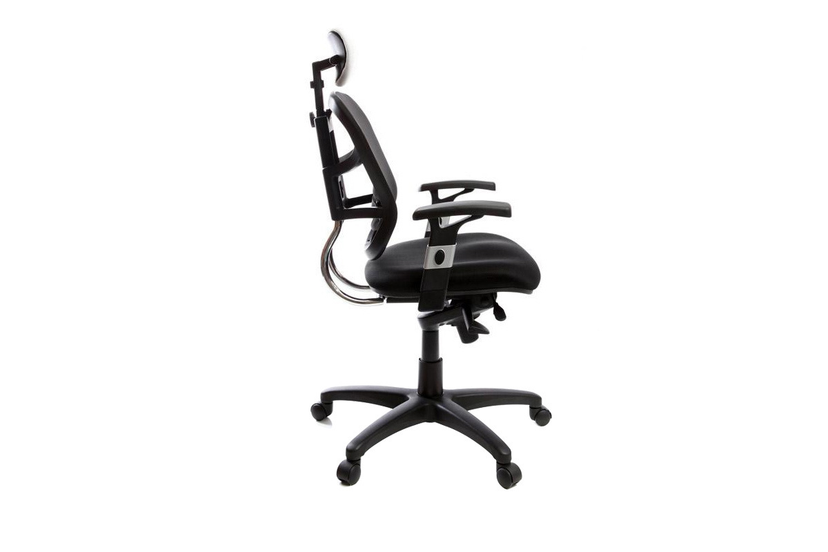 Fauteuil de bureau ergonomique noir avec appuie-tte blanc UP TO YOU