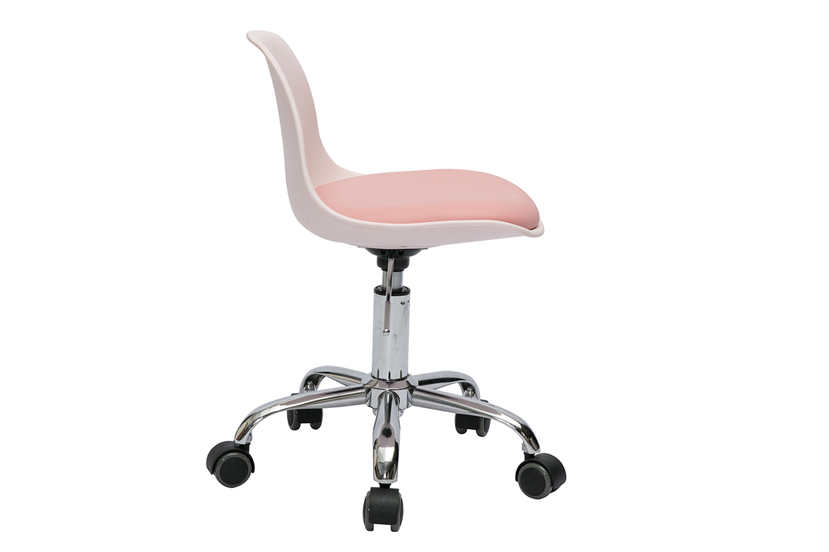 Fauteuil de bureau rose enfant  roulettes STEEVY