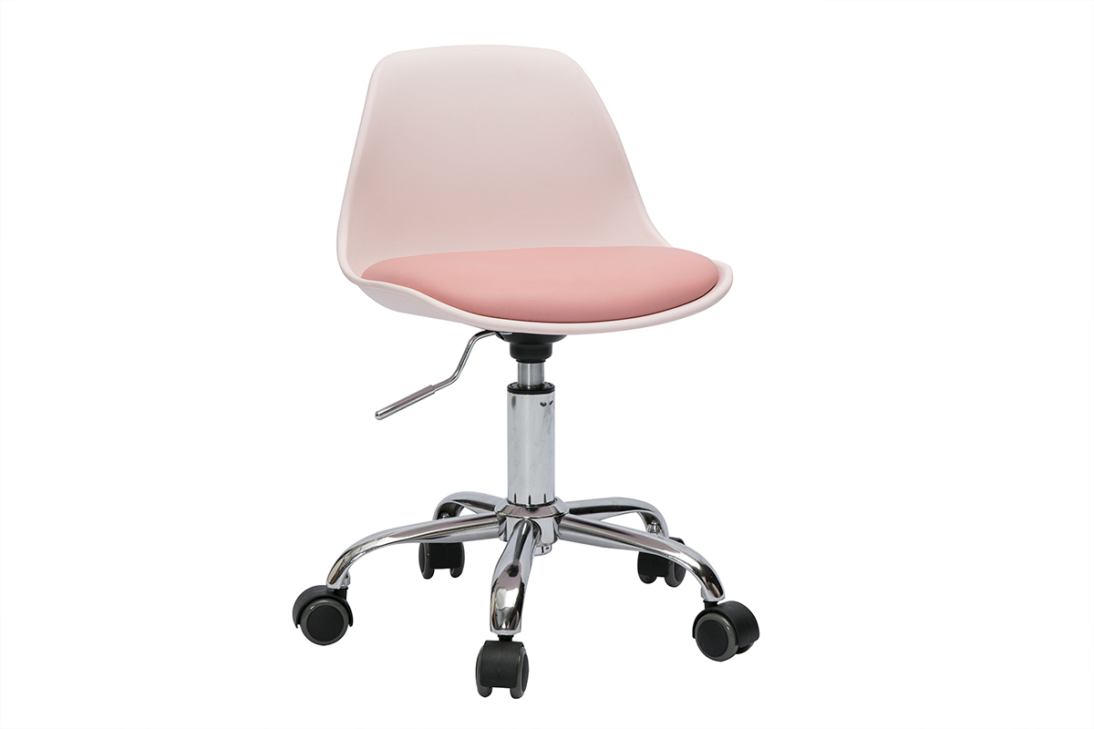 Fauteuil de bureau rose enfant  roulettes STEEVY