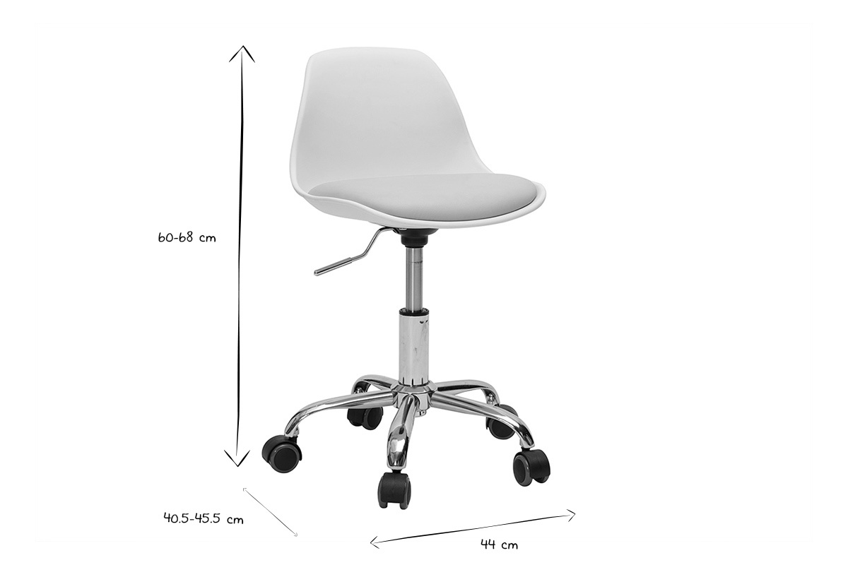 Fauteuil de bureau rose enfant  roulettes STEEVY