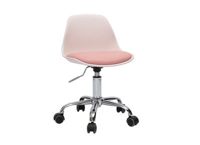 Fauteuil de bureau rose enfant à roulettes STEEVY