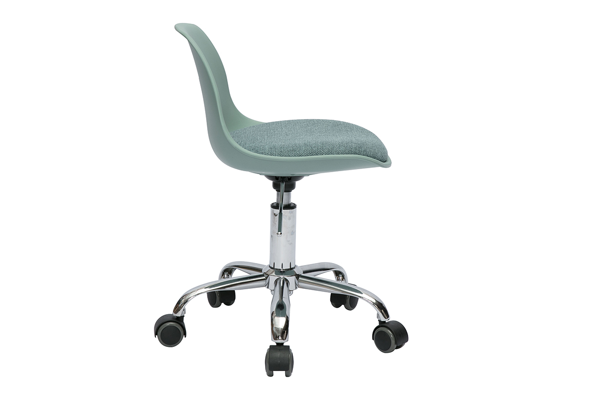 Fauteuil de bureau vert de gris enfant  roulettes STEEVY