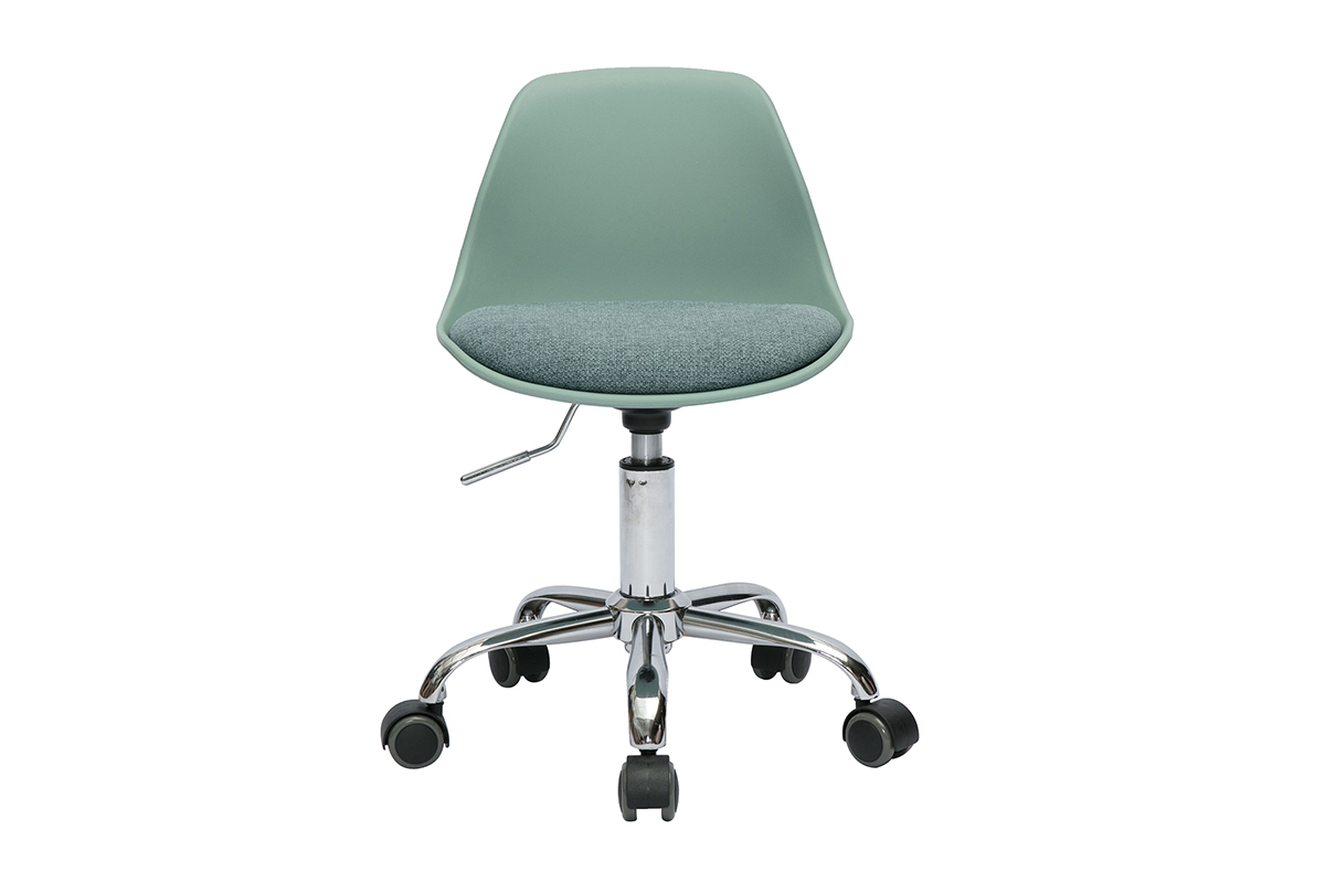 Fauteuil de bureau vert de gris enfant  roulettes STEEVY
