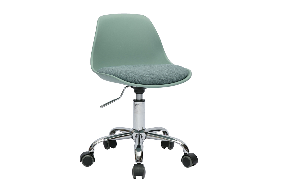 Fauteuil de bureau vert de gris enfant  roulettes STEEVY