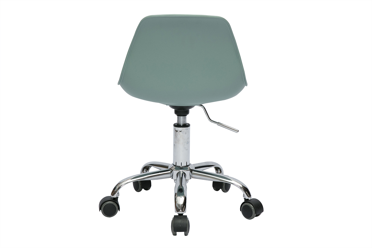 Fauteuil de bureau vert de gris enfant  roulettes STEEVY