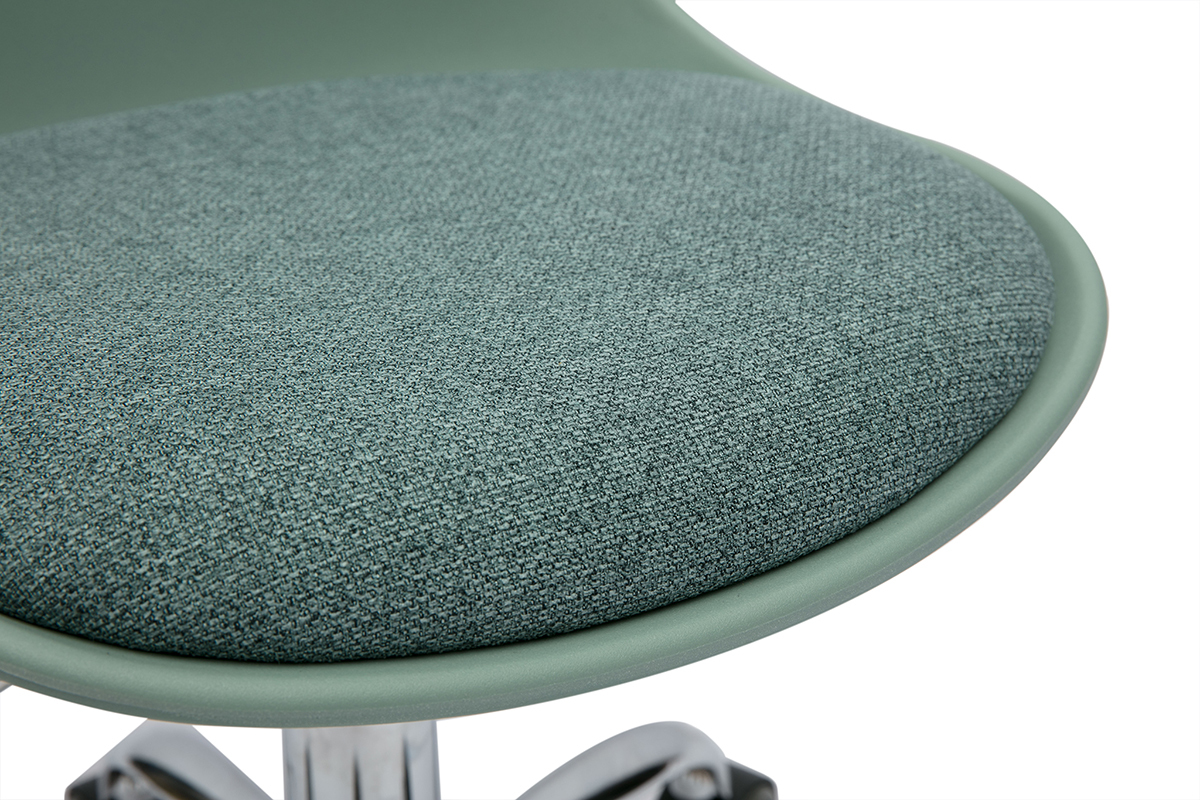 Fauteuil de bureau vert de gris enfant  roulettes STEEVY