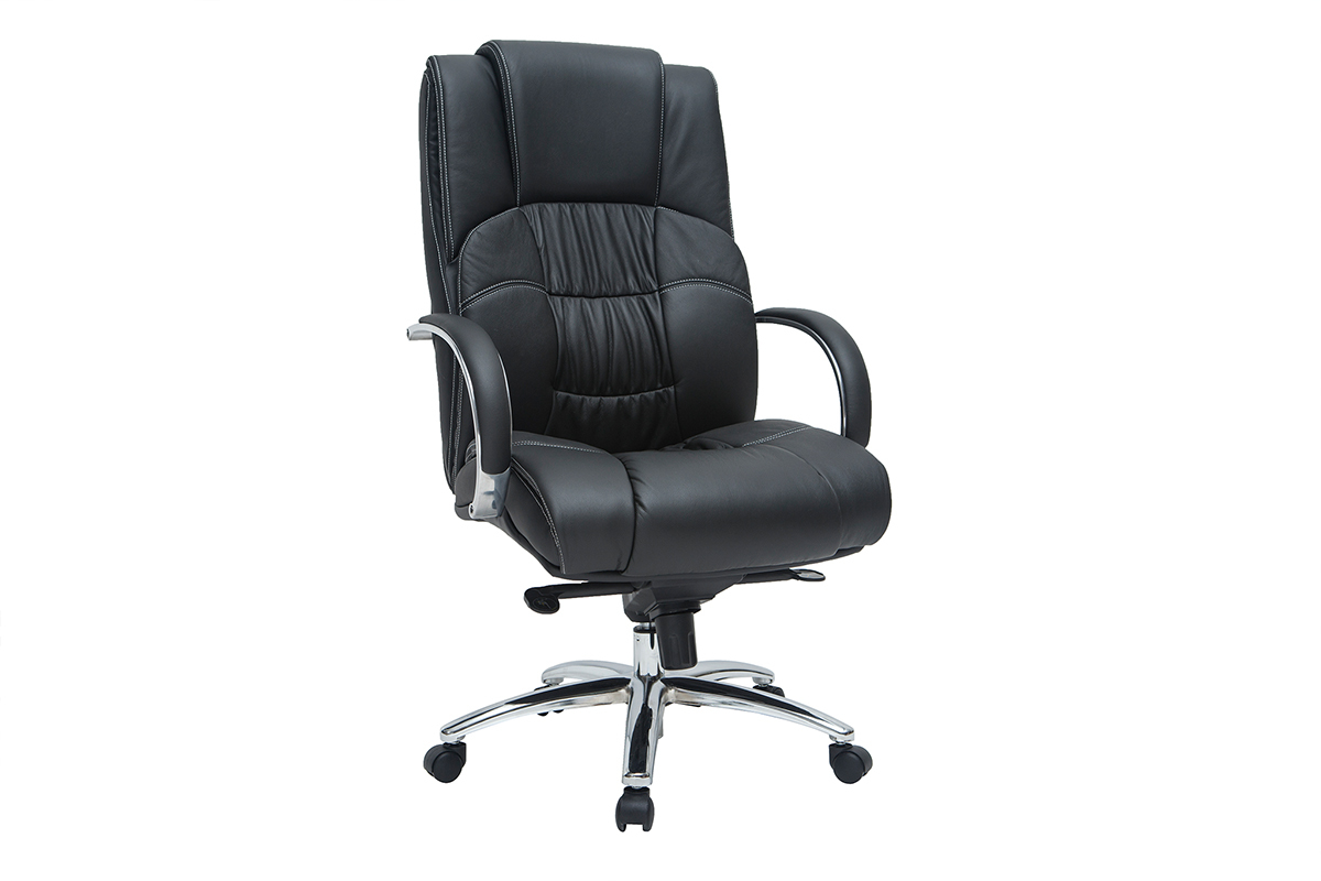 Fauteuil de direction en cuir noir DONATELLO - cuir de vache
