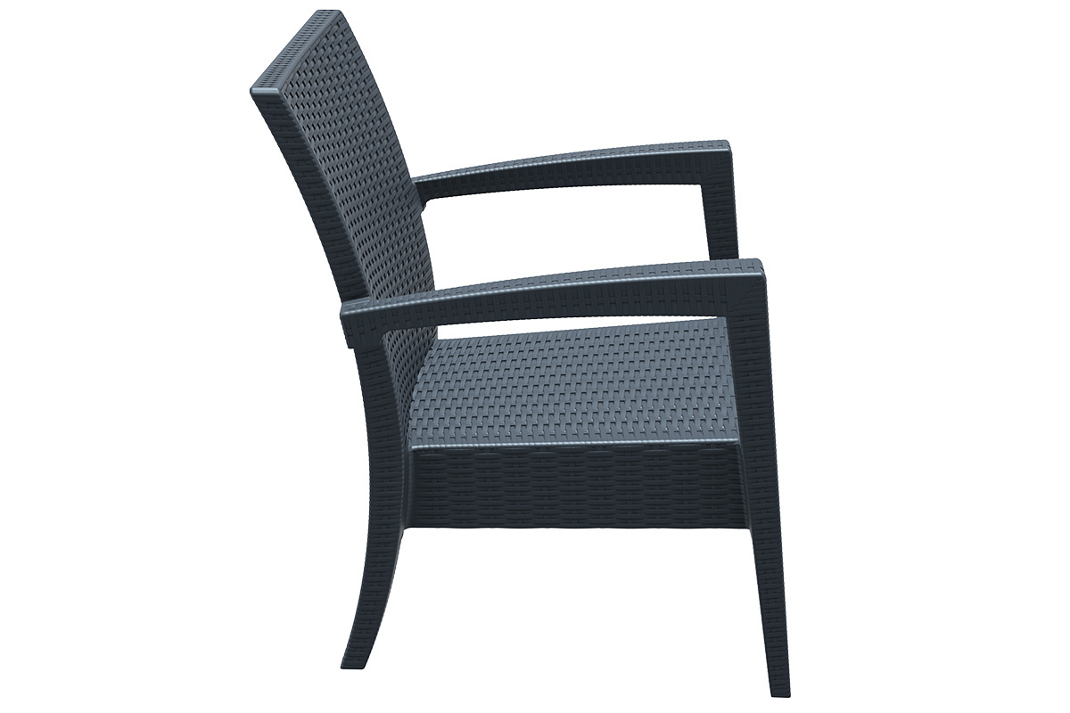 Fauteuil de jardin en r�sine tress�e gris SAMOA