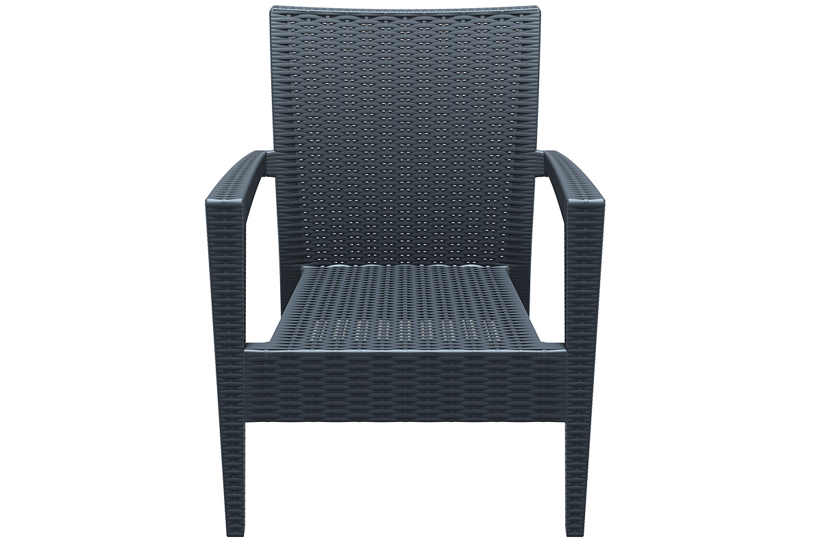 Fauteuil de jardin en r�sine tress�e gris SAMOA