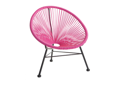 Fauteuil de jardin enfant en fils de résine rose BELLAVISTA -