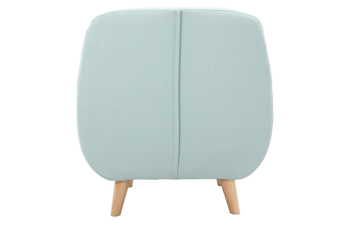 Fauteuil dhoussable scandinave en tissu menthe  l'eau et bois clair YNOK