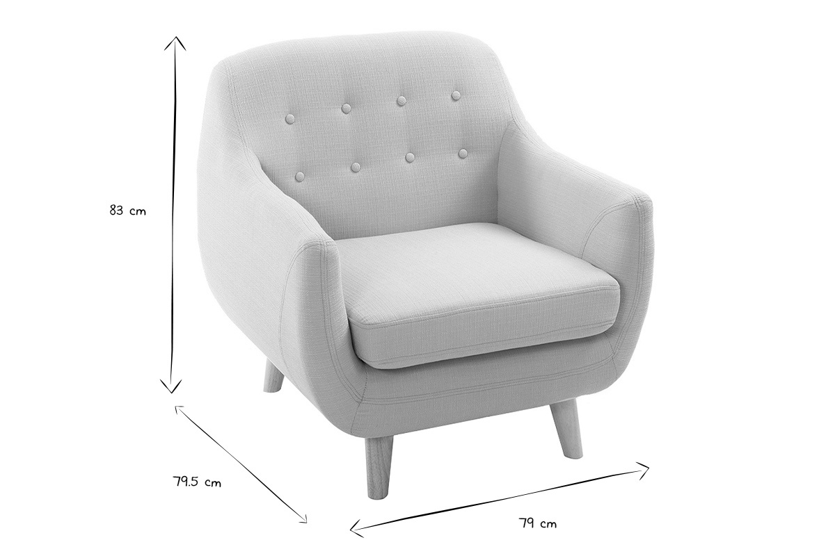 Fauteuil dhoussable scandinave en tissu menthe  l'eau et bois clair YNOK