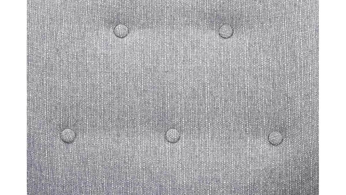 Fauteuil design bois clair et tissu gris perle OLAF
