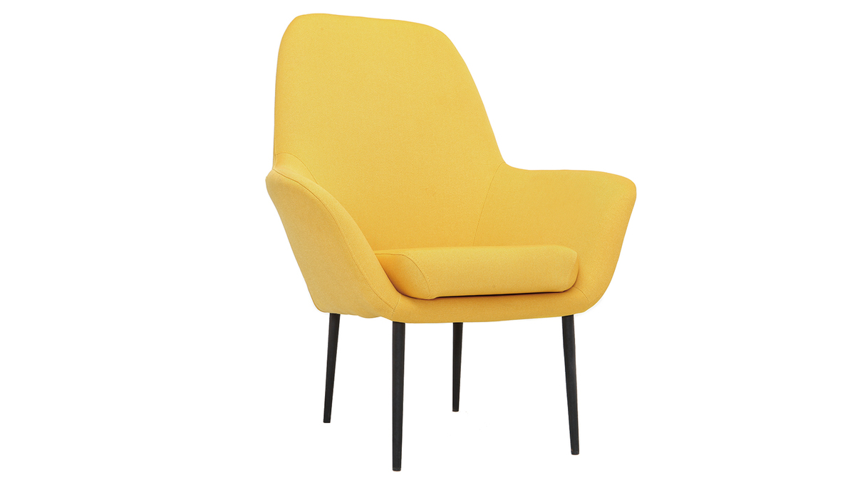 Fauteuil design contemporain jaune OSWALD