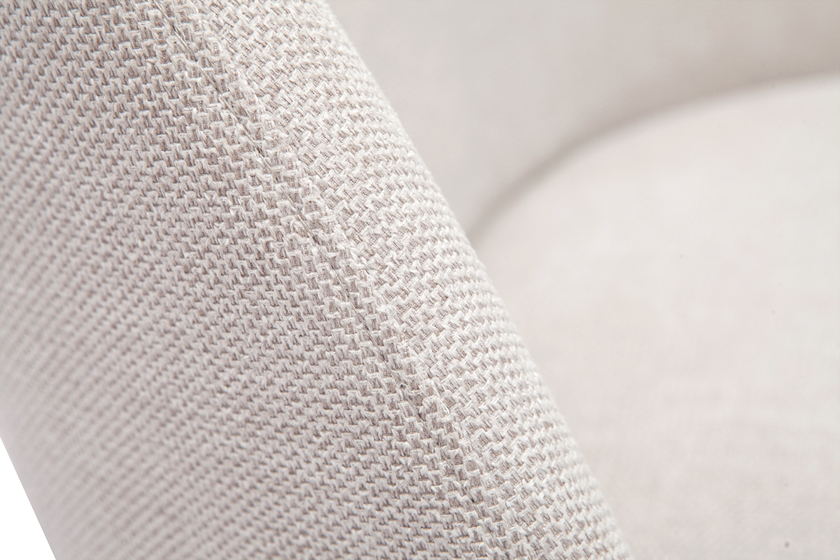 Fauteuil design en tissu effet velours textur beige et mtal noir BREGO