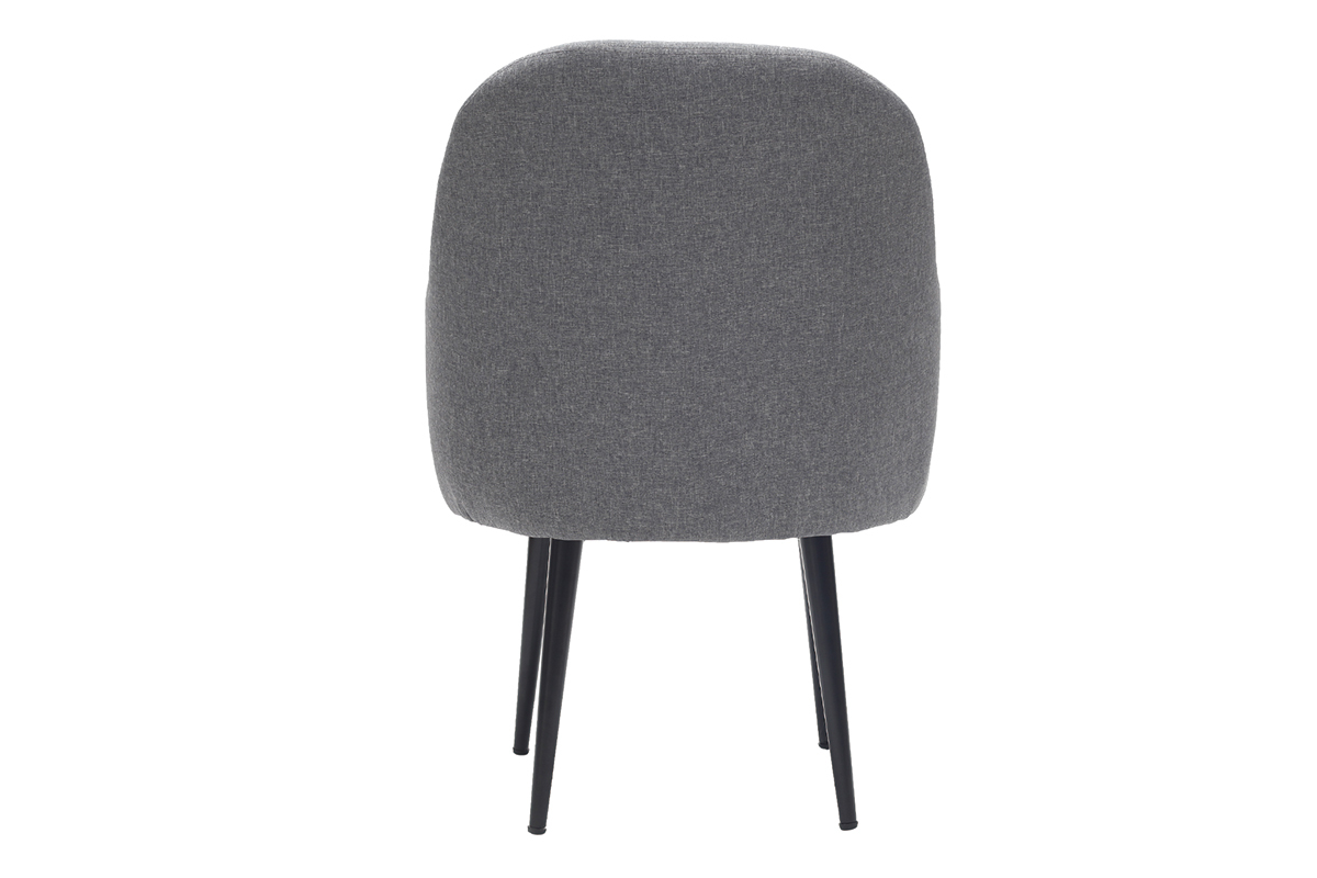 Fauteuil design en tissu gris fonc� et pieds m�tal noir AMON