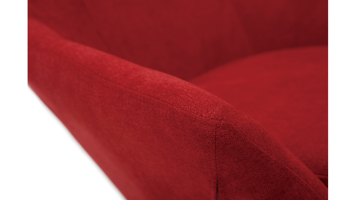Fauteuil design en tissu rouge et pied mtal AMADEO