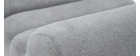 Fauteuil design tissu effet velours gris et métal noir TAYLOR
