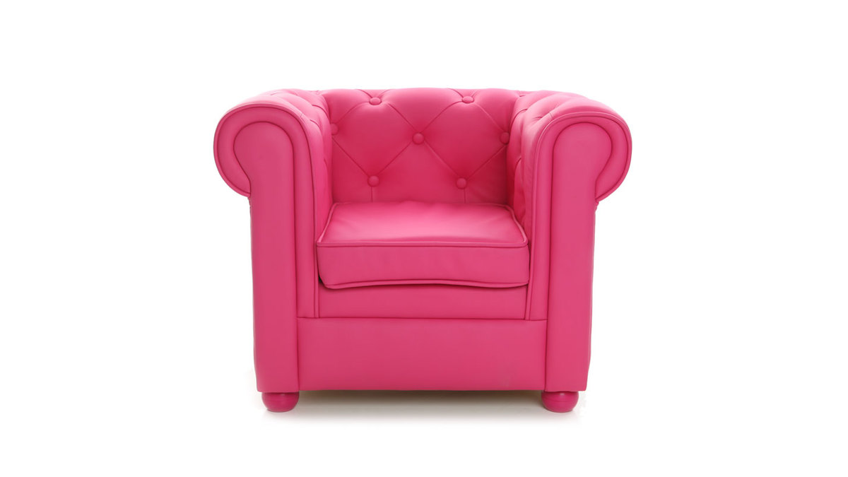 Fauteuil enfant framboise  -  BABY CHESTERFIELD