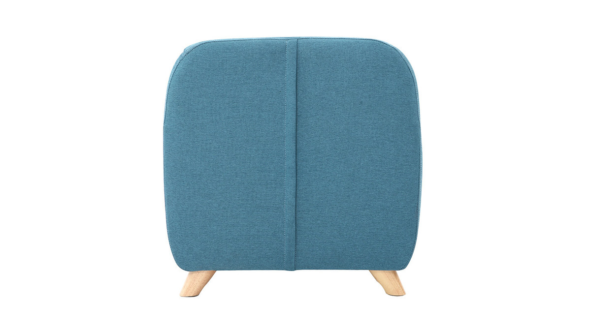 Fauteuil enfant scandinave en tissu bleu canard et bois clair NORKID