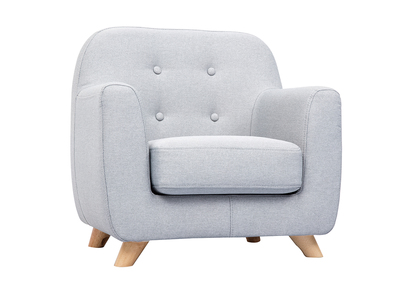 Fauteuil enfant scandinave en tissu gris clair NORKID