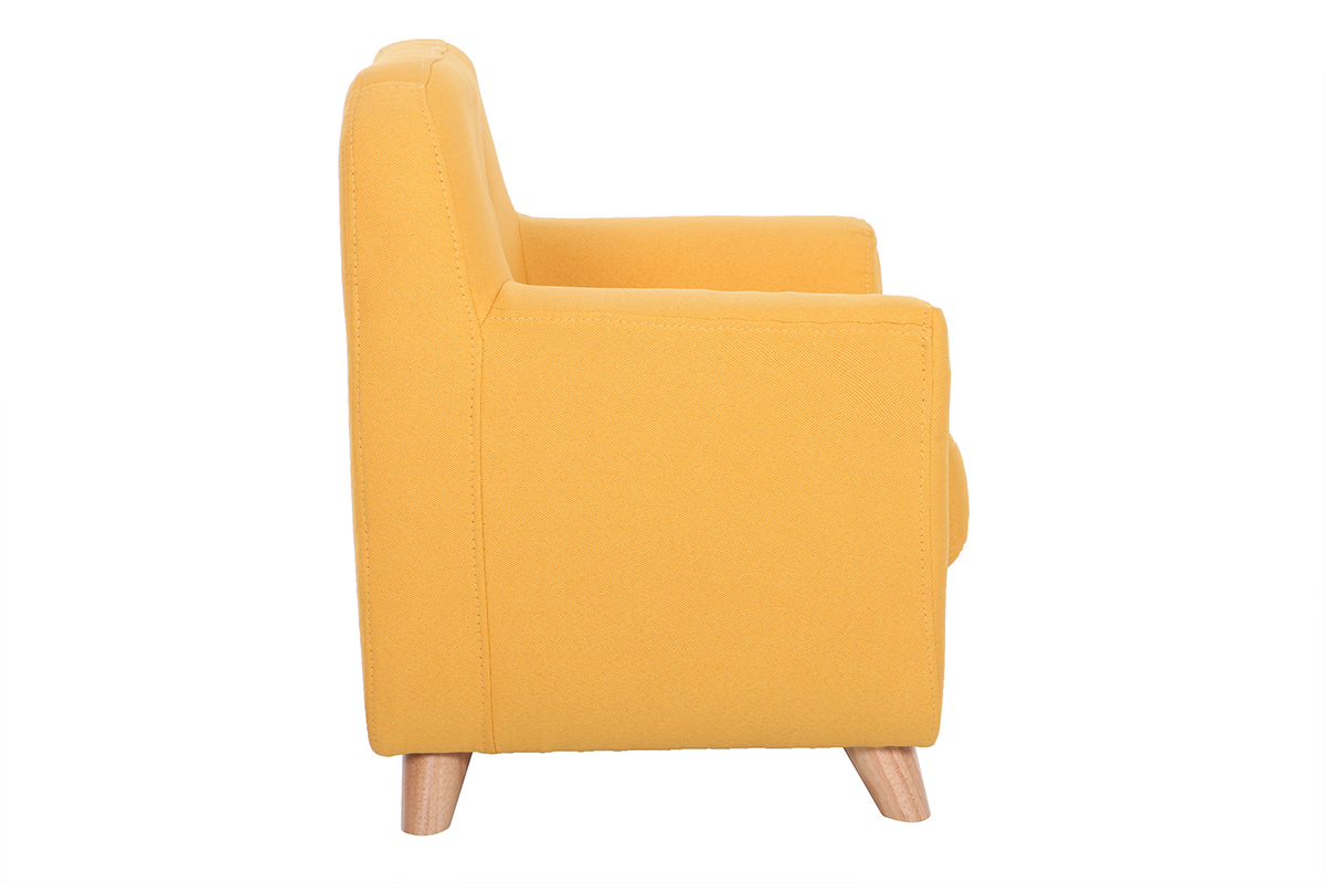 Fauteuil enfant scandinave en tissu jaune NORKID