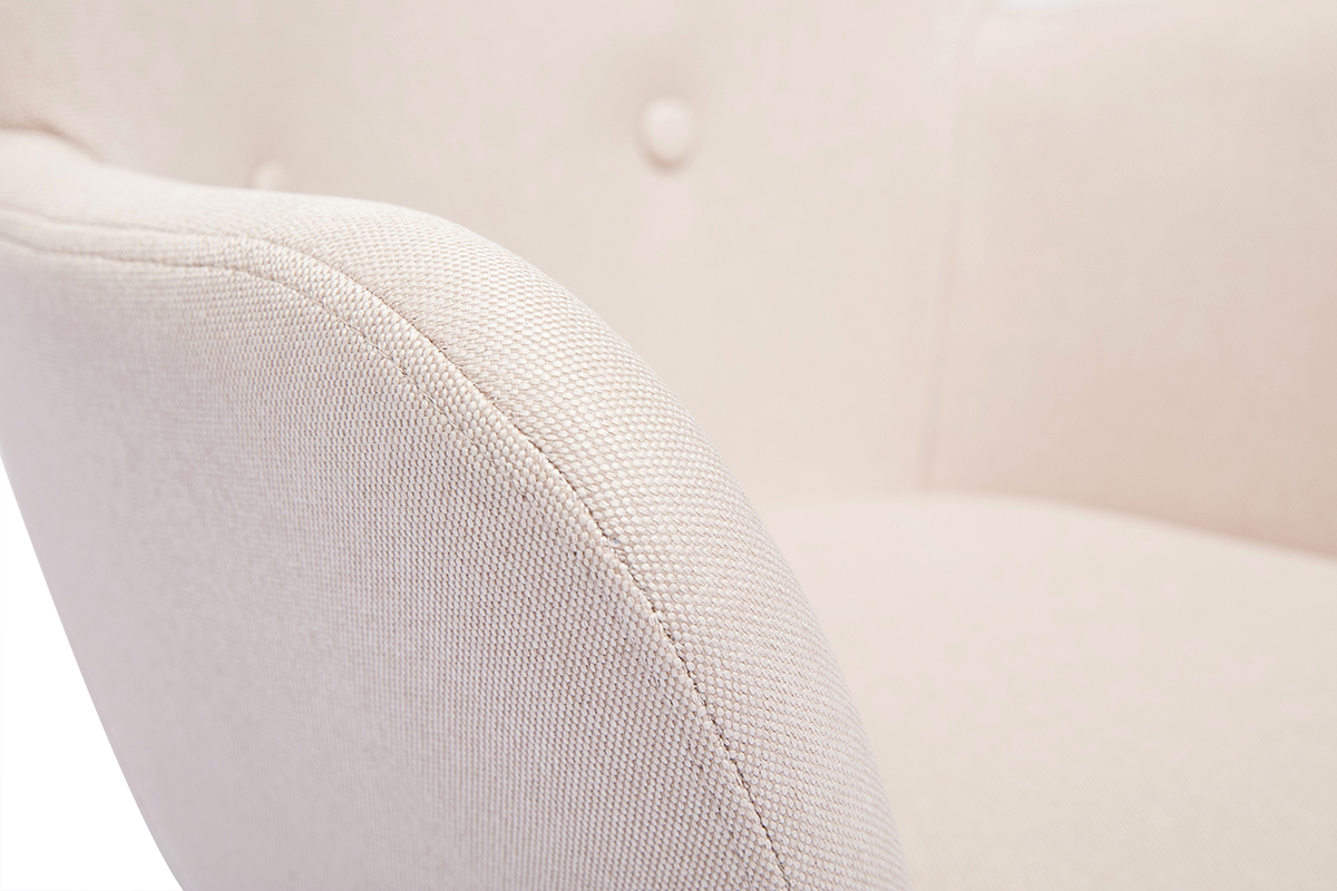 Fauteuil enfant scandinave en tissu rose poudr et bois clair BABY BRISTOL