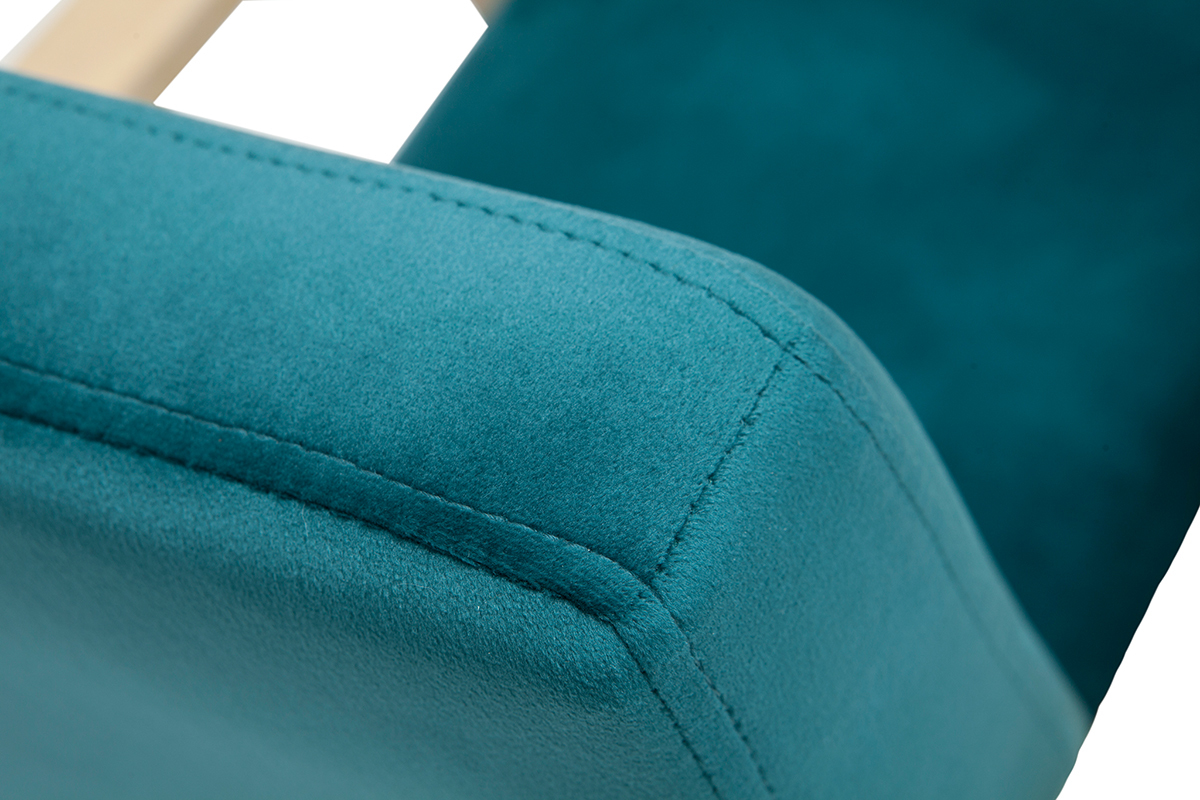 Fauteuil enfant scandinave en tissu velours bleu p�trole BABY ABYSS