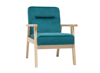 Fauteuil enfant scandinave en velours bleu p&eacute;trole BABY ABYSS