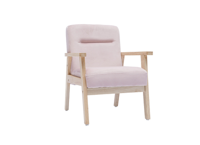 Fauteuil enfant scandinave en velours rose BABY ABYSS