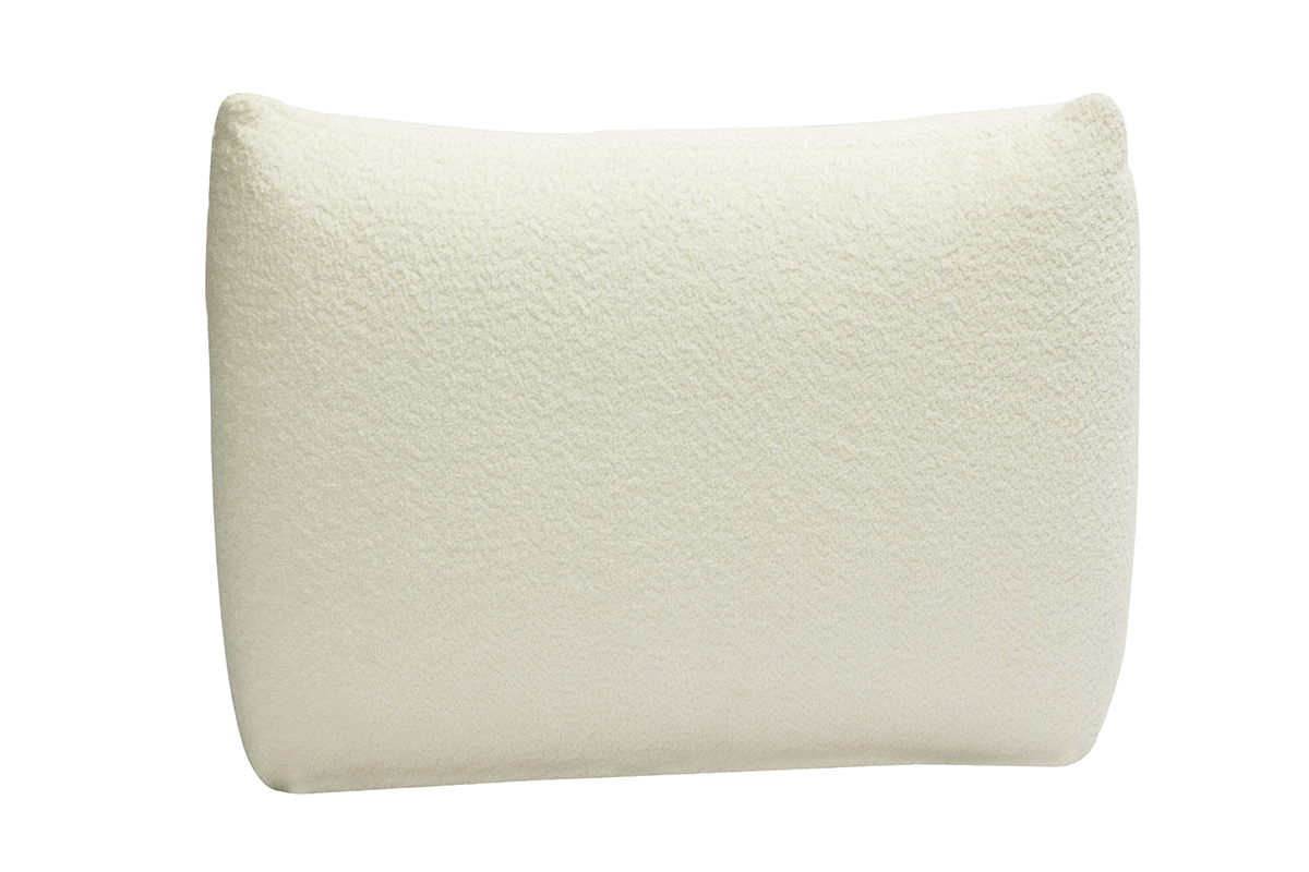 Fauteuil lounge en tissu bouclette blanc cass BUMPY
