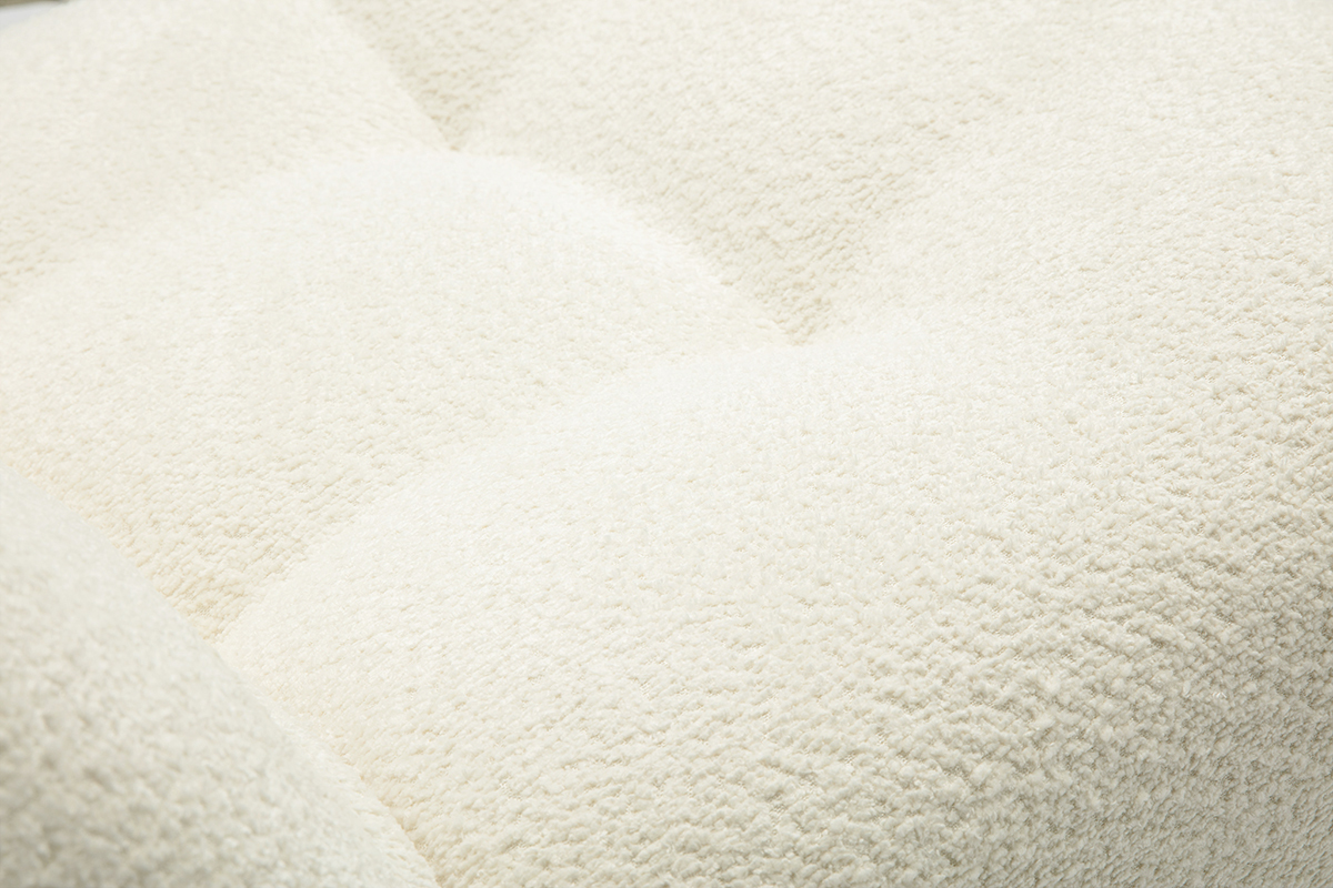 Fauteuil lounge en tissu bouclette blanc cass BUMPY
