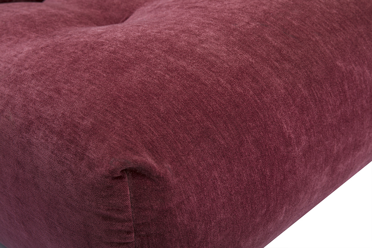 Fauteuil lounge en tissu effet velours prune BUMPY