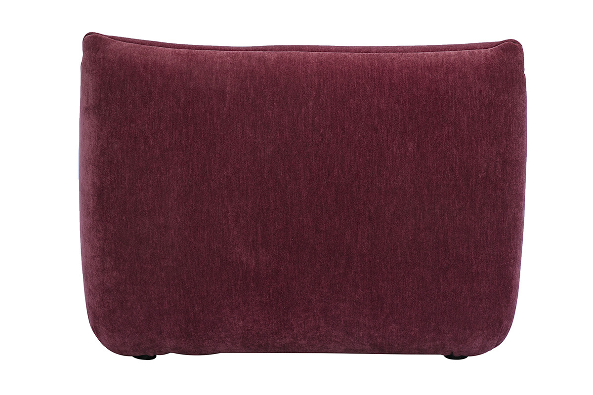 Fauteuil lounge en tissu effet velours prune BUMPY