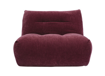 Fauteuil lounge en tissu effet velours prune BUMPY