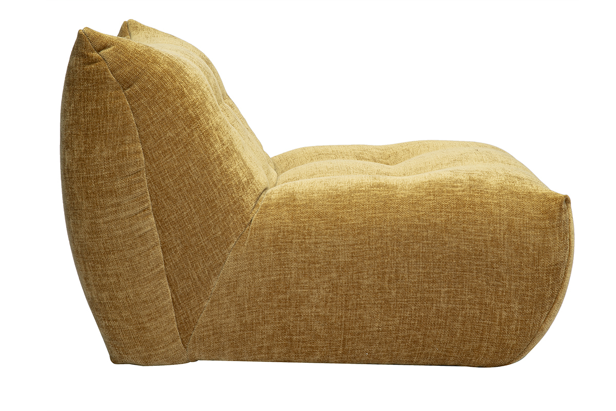 Fauteuil lounge en tissu effet velours textur� bronze BUMPY
