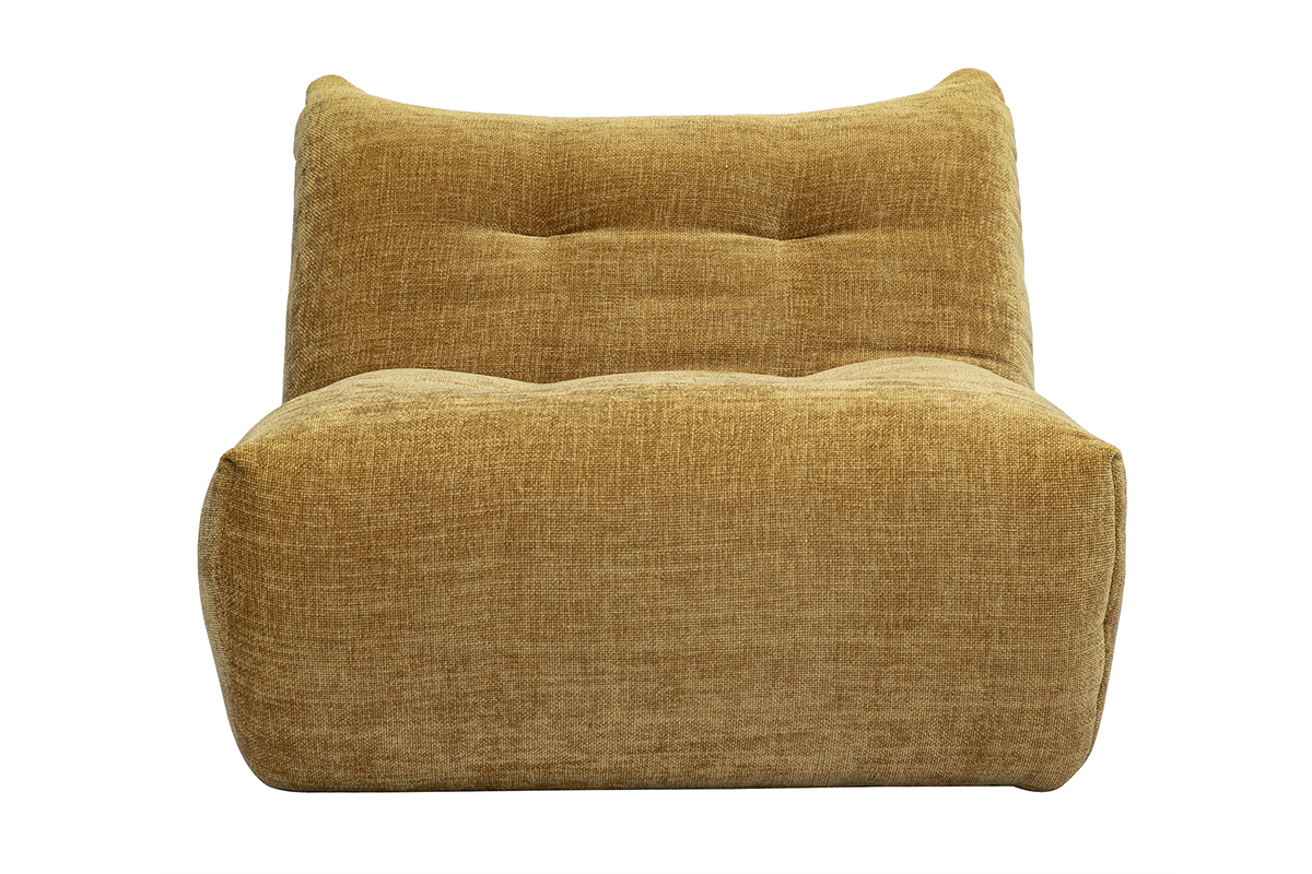 Fauteuil lounge en tissu effet velours textur� bronze BUMPY