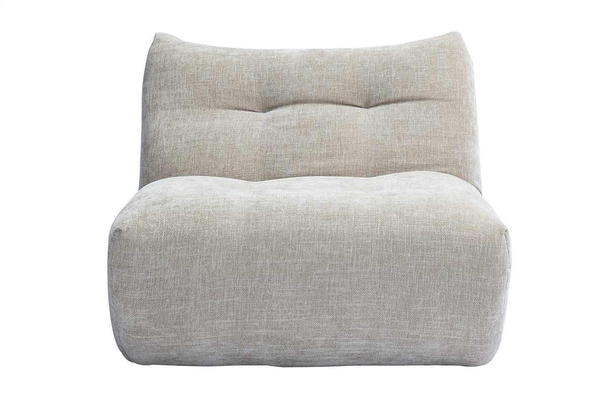 Fauteuil lounge en tissu effet velours textur taupe BUMPY
