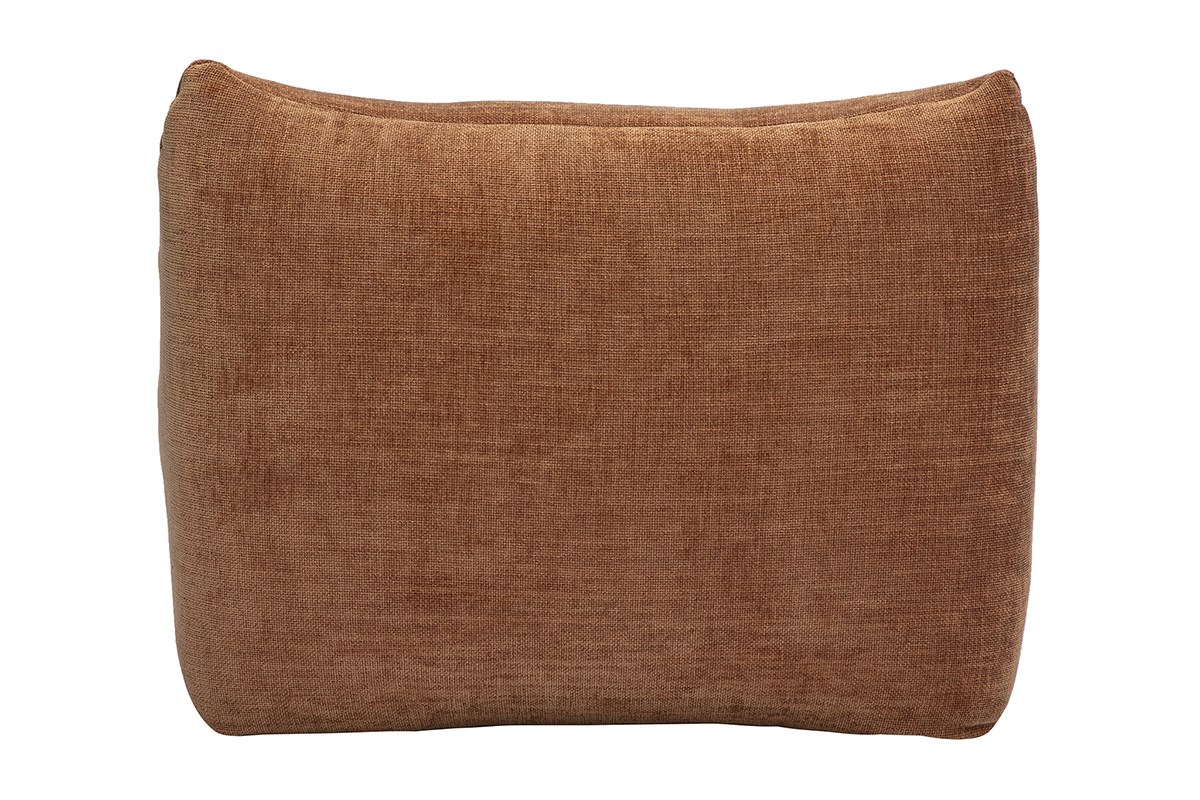 Fauteuil lounge en tissu effet velours textur� terre br�l�e BUMPY