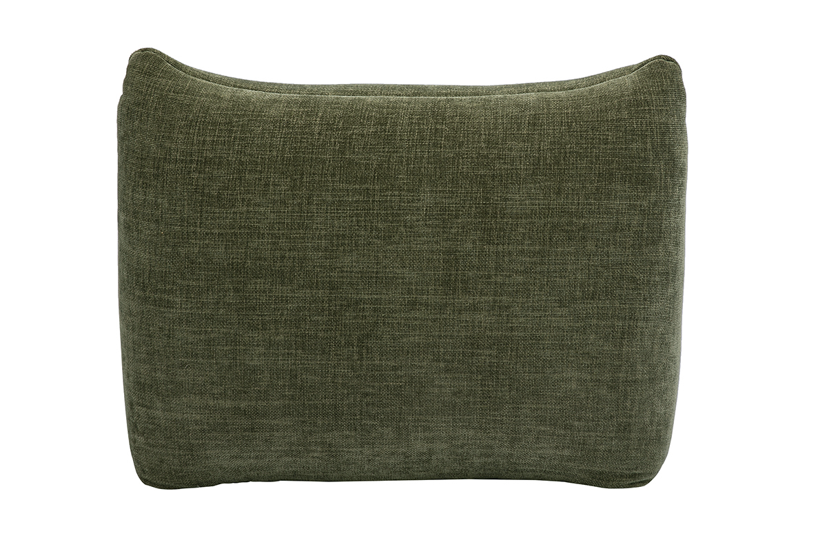 Fauteuil lounge en tissu effet velours textur� vert kaki BUMPY