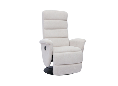 Fauteuil pivotant relax manuel en tissu chenille beige NELSON