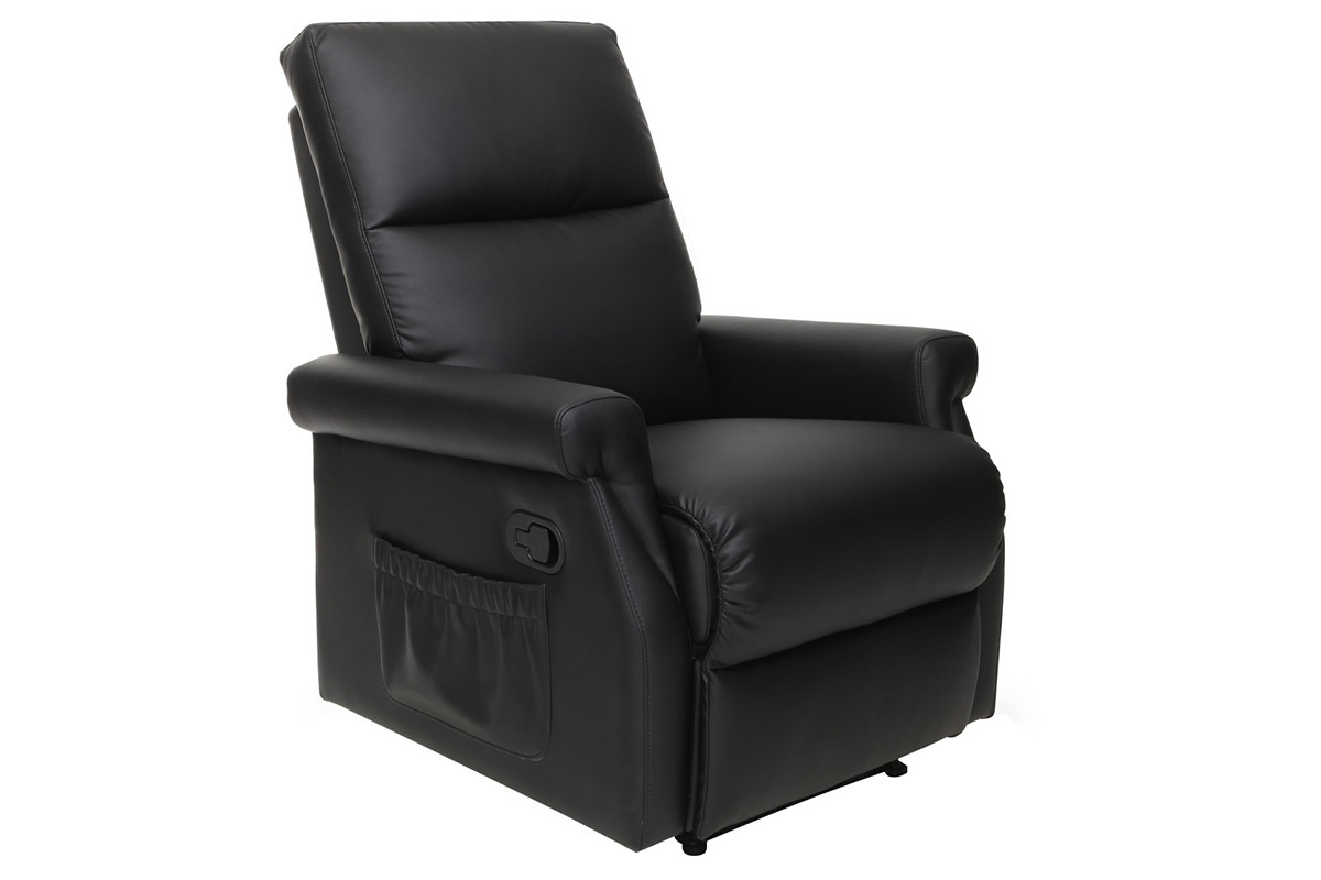 Fauteuil relax design manuel noir COTY
