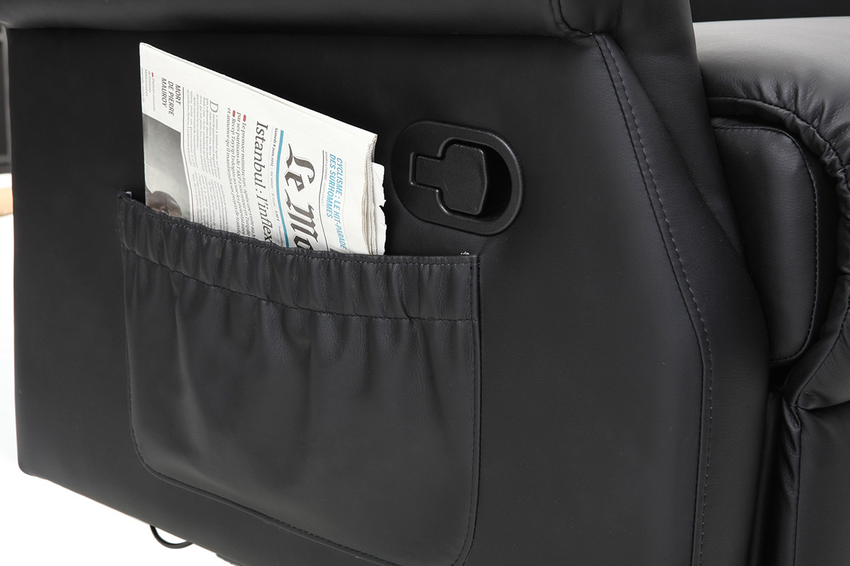 Fauteuil relax design manuel noir COTY