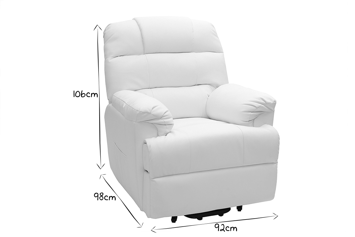 Fauteuil relax lectrique releveur blanc PHOEBE