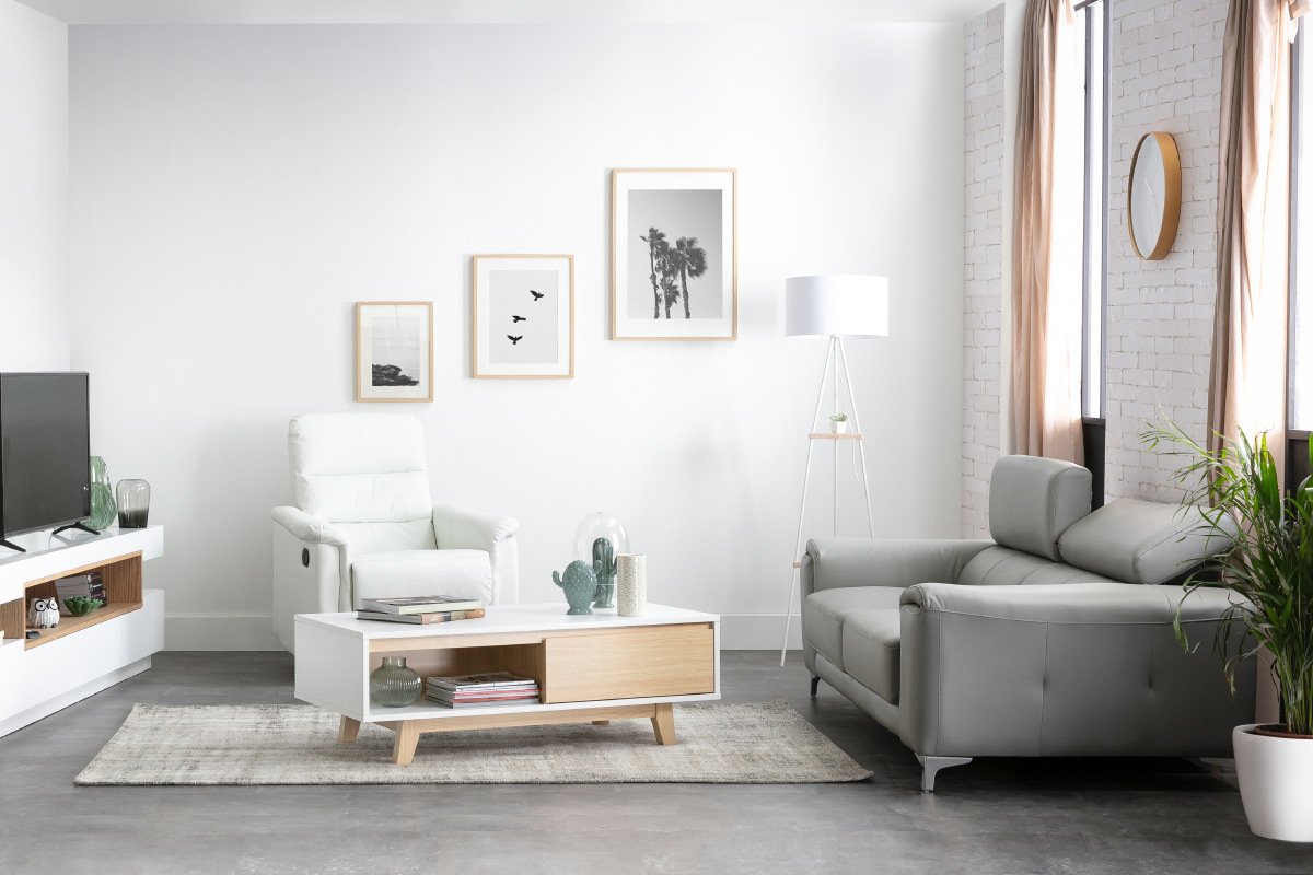 Fauteuil relax manuel blanc MANDALA