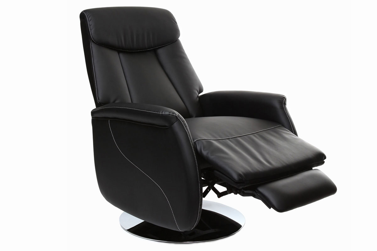 Fauteuil relax manuel noir EDDY
