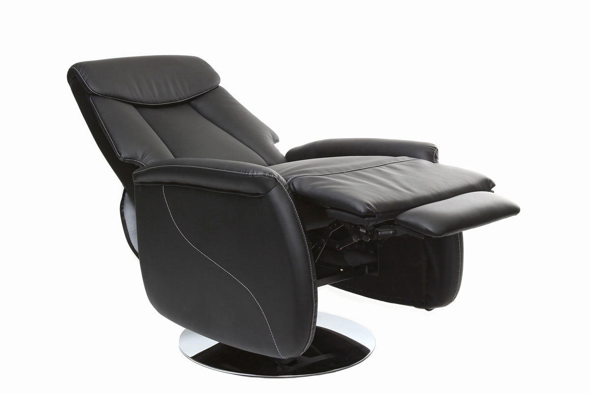 Fauteuil relax manuel noir EDDY