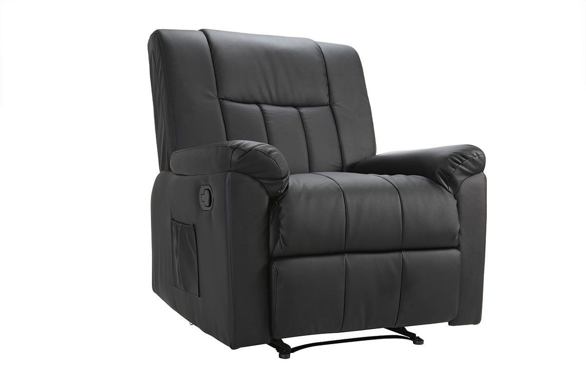 Fauteuil relax manuel noir JOEY